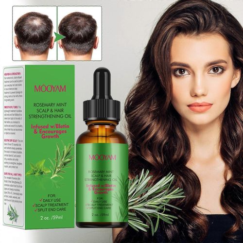 MOOYAM Rosemary Mint Scalp & Hair Strengthening Oil Scalp Treatment With Biotin Hair Growth Rosemary Mint Oil Hair Nourishing