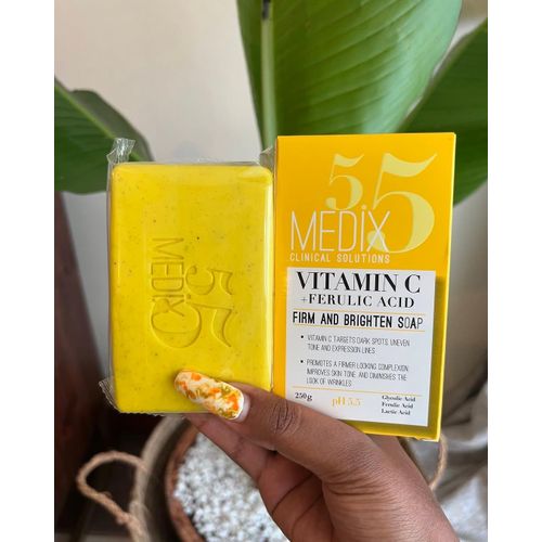 Medix 55+ Vitamin C + Ferulic Acid Brightening Soap – Anti-Aging & Radiance Boost – 150g