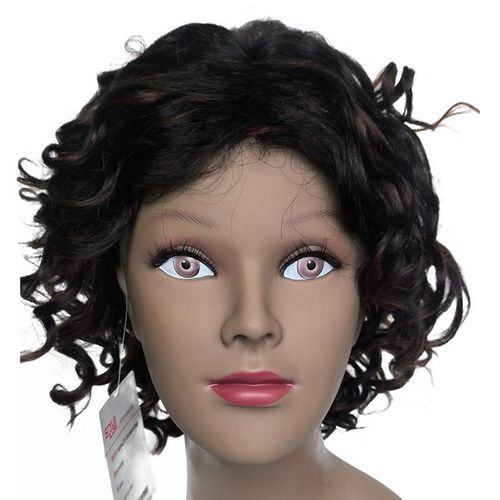 Fashion Idol Pixie Cut Afro Curl Wig STYLE ICON Human Nature Hair Wig Black Brown Color F1B/350 LOVELY Made-Machine Wig Human Nature Hair Wig For Women