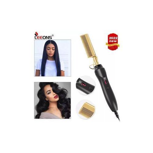 Electric LEEONS Hot Comb – Professional Hair Straightening Comb for Natural & Curly Hair