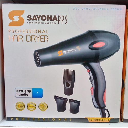Sayona SY-800 Gold -Commercial Hair Blow Dryer - Black
