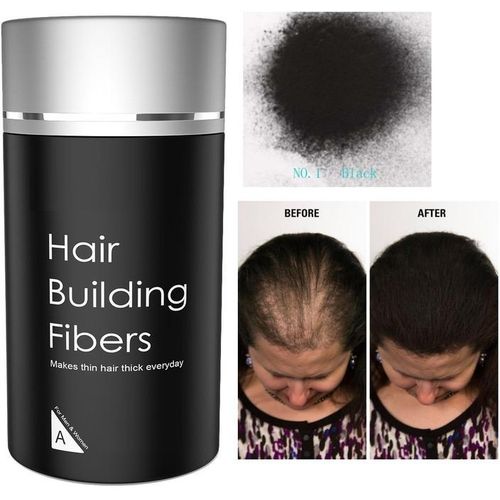 Subaru Hair Building Fibers Color Powder Instantly Thicken Thinning Hair for Men and Women (Black)