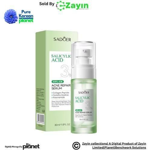 SADOER Korean Salicylic Acid Acne Treatment Serum Hydrating Soothing Repair Anti Aging Skin Tightening Serum for Face
