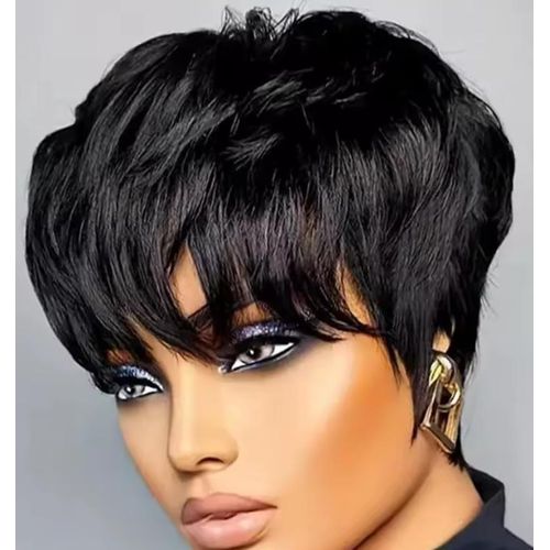 Fashion Classic Pixie human machine make bob wig