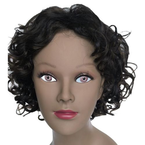 Fashion Idol Pixie Cut STYLE ICON Afro Curl Wig Human Nature Hair Wig Black Brown Color F1B/30 LOVELY Made-Machine Wig Human Nature Hair Wig For Women