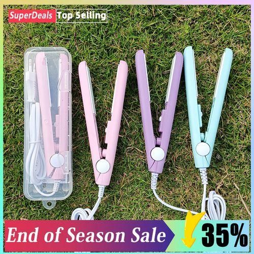 Hair Straightener Flat Iron Hair Curler Portable Mini Hair Straightener Flat Iron Hair Curler