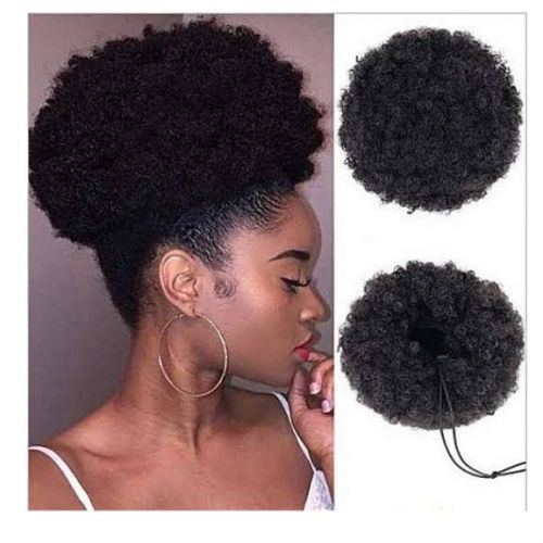 Afro Hair Bun Extension #1 Black -Small Size + FREE GIFT