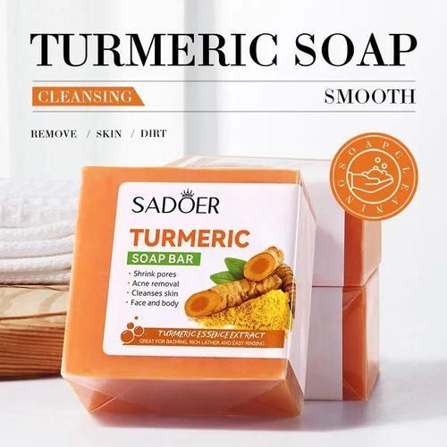 SADOER Tumeric Soap, Turmeric Anti Acne Soap, Face And Body Tumeric Soap