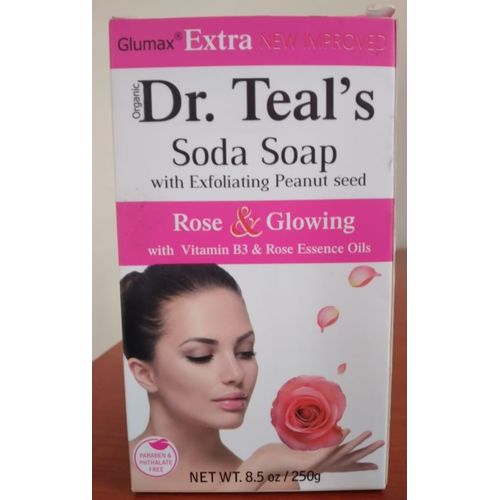 Dr Teal'S Soda Soap With Exfoliating Peanut Seed(Rose & Glowing with Vitamin B3 & Rose Essence Oils)