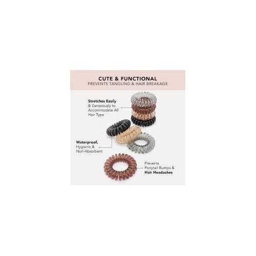 8pc Spiral Hair Ties Multicolor