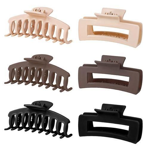 Flushrenic Hair Claw Clips,4.3 Inch Large Hair Claw Clips,and 2 Styles 3 Colors.
