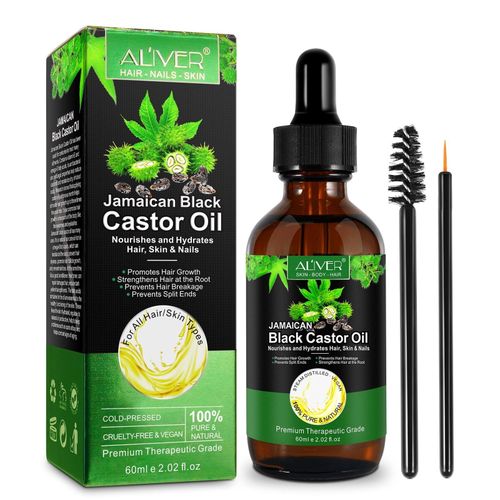 Jamaican Black Castor Oil 100% Pure Cold Pressed 60ML Jamaican Black Castor Oil Hair Care Essential Oil