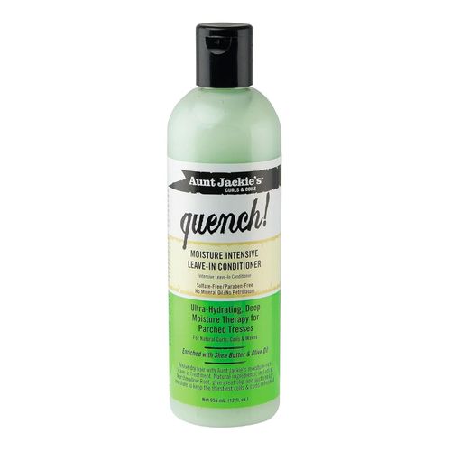 Aunt Jackie'S Curls and Coils Quench Moisture Intensive Leave-In Hair Conditioner for Natural Curls, Coils and Waves, Enriched with Shea Butter, 12 oz
