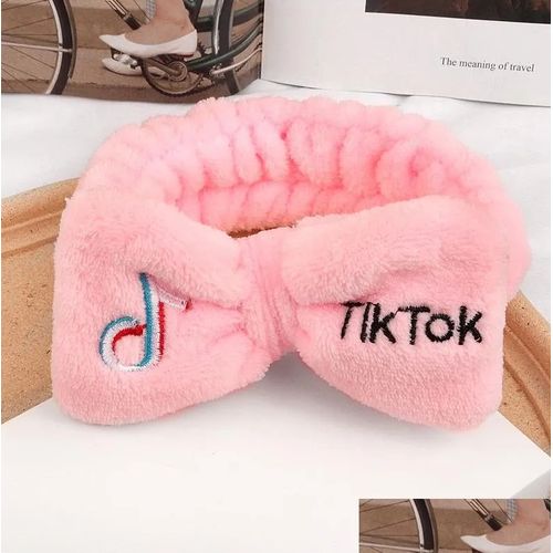 Fleece Fuzzy TIKTOK Women Stretchy Tight Fit Headband - Pink