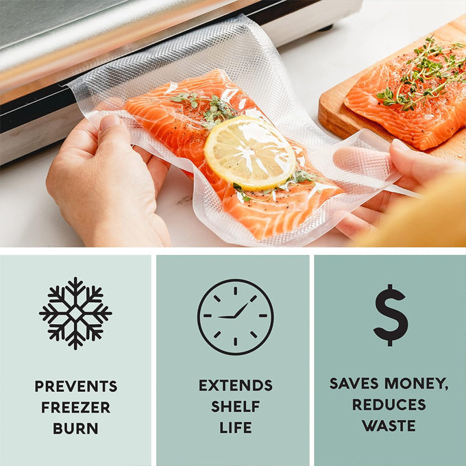 Vacuum Seal Rolls & Bags for Food Storage – Reusable Freezer-Safe Vacuum Sealer Bags