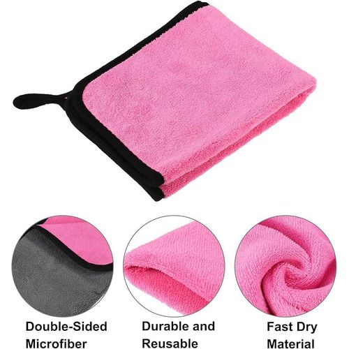 Multipurpose Microfiber Cleaning Cloth - Highly Absorbent -Soft & Lint Free Multi-Colour Towels for Baby, Hands, Home, All Vehicles Bike, Car, (Pack of 3, 30 x 40 cm)