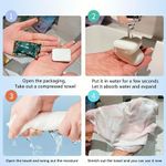 Disposable Compressed Towel 30×60cm – 6 Pieces Pure Cotton Travel Face & Body Towels Portable Hygiene Cleaning Wipes
