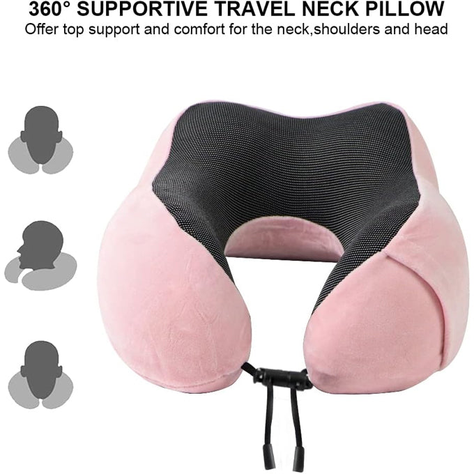 Memory Foam Neck Pillow – Ergonomic Support for Travel & Napping