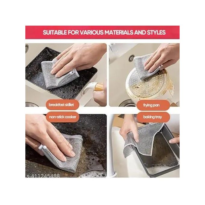 10Pcs Wire Dishwashing Rags Multipurpose Cleaning Rags