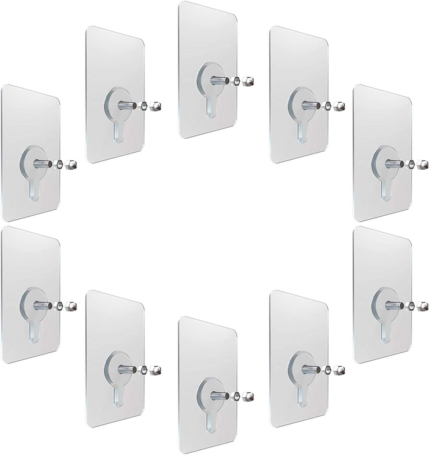 10PCS Nail-Free Transparent Wall Sticker Hooks