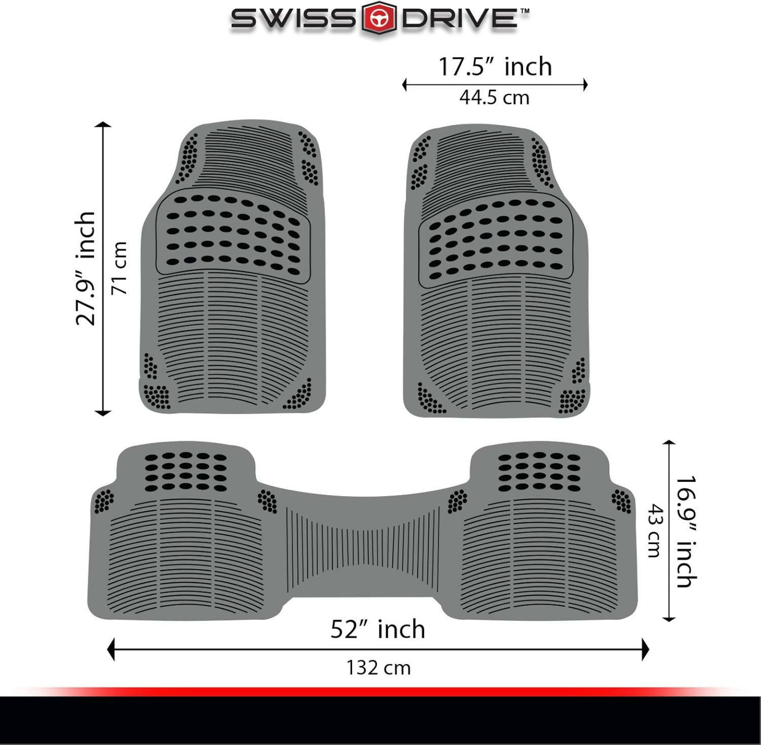 Automotive Car Floor Mats - Heavy-Duty Rubber Floor Mats for Cars