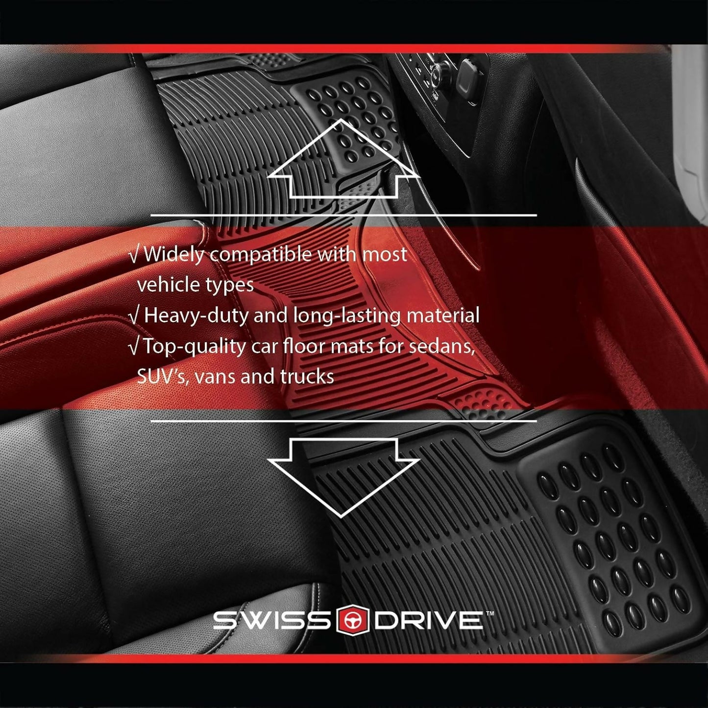 Automotive Car Floor Mats - Heavy-Duty Rubber Floor Mats for Cars