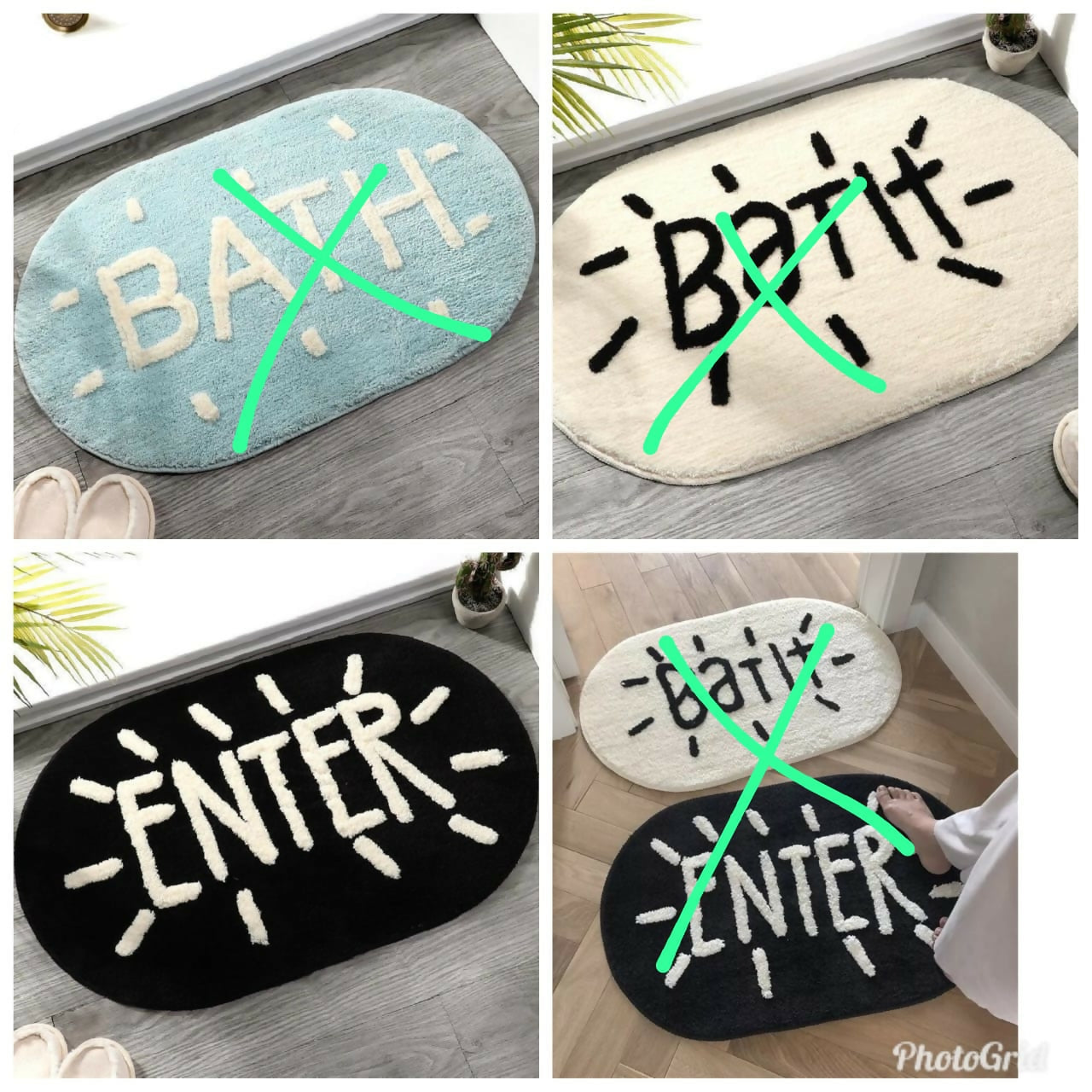 Cute soft oval bathroom mat