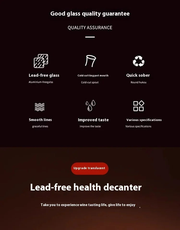 1.8L Glass Wine Carafe with Handle