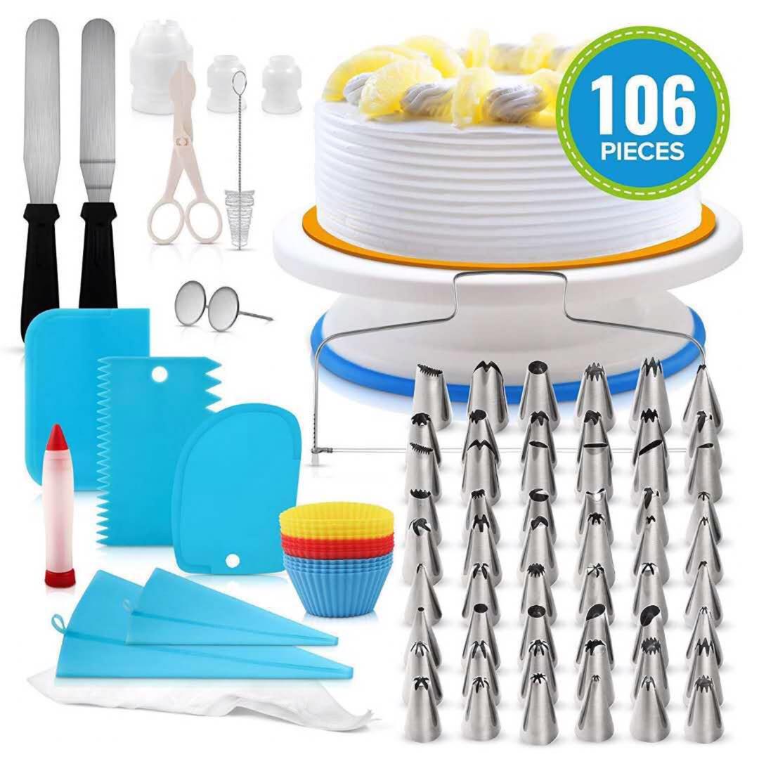 106-Piece Cake Decorating Set – Complete Baking Tools Kit with Piping Bags, Nozzles, Tips & Accessories for Beginners & Professionals