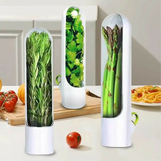 Fresh Herb Fridge Storage Container – Airtight Keeper for Herbs & Vegetables | BPA-Free, Reusable & Space-Saving