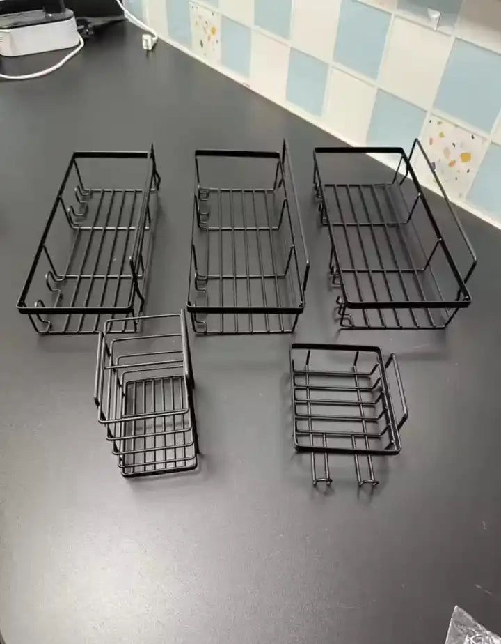 Heavy-Duty Carbon Steel Corner Shower Caddy Set (5-Pack) – Rust-Resistant, Adhesive, Space-Saving Bathroom Organizer