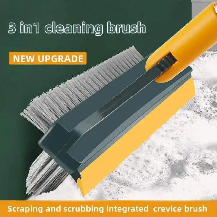 2 in 1 Adjustable V-Shape Cleaning Brush Floor Scrub Magic Broom With Long Handle and Squeegee Bathroom