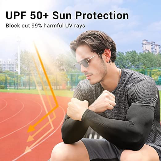 1 Pair UV Sun Protection Cooling Arm Sleeves for Men & Women